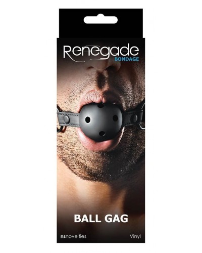 Baillon boule percé Renegade noir disponible sur Pop and Fun