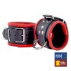 Menottes en cuir pour poignets Noir-Rouge disponible sur Pop and Fun