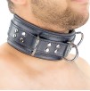 Collier rembourré en cuir avec Anneaux D Noir