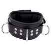 Collier rembourré en cuir avec Anneaux D Noir Collier rembourré en cuir avec Anneaux D Noir