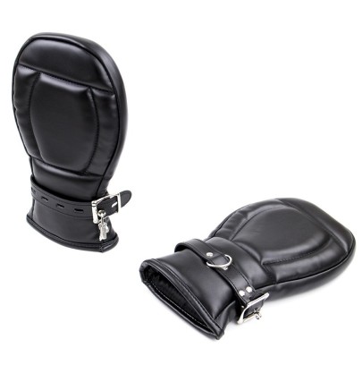 Gants Padded Lock Noirs disponible sur Pop and Fun