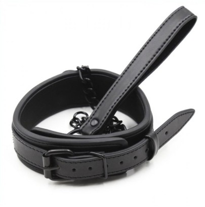 Collier + Laisse Noir disponible sur Pop and Fun