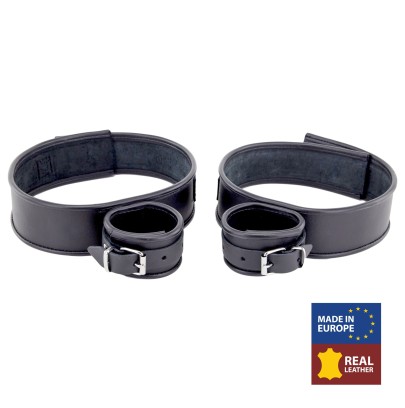 Menottes de retenue en cuir Cuisses-Mains disponible sur Pop and Fun