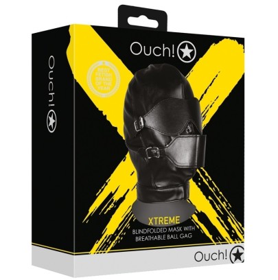 Cagoule avec Masque et Bâillon Blind Mask Gag Noire