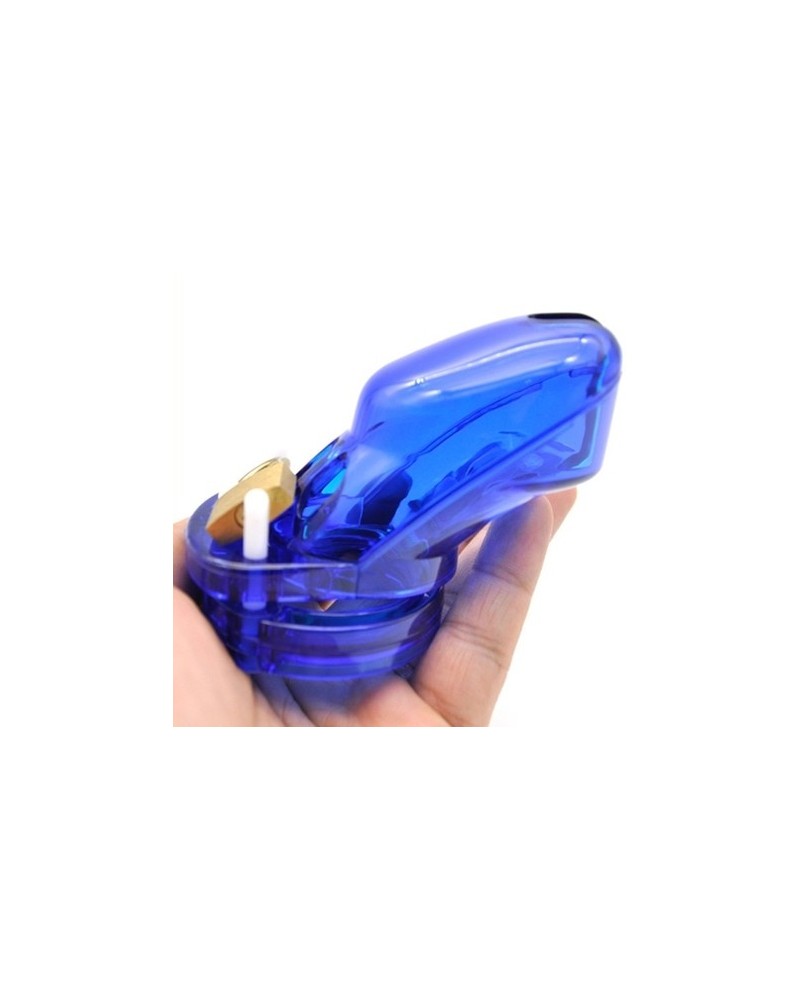 Cage de chasteté Locky 8 x 3.3cm Bleu disponible sur Pop and Fun