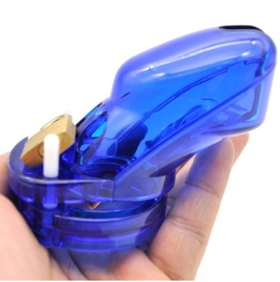 Cage de chasteté Locky 8 x 3.3cm Bleu disponible sur Pop and Fun