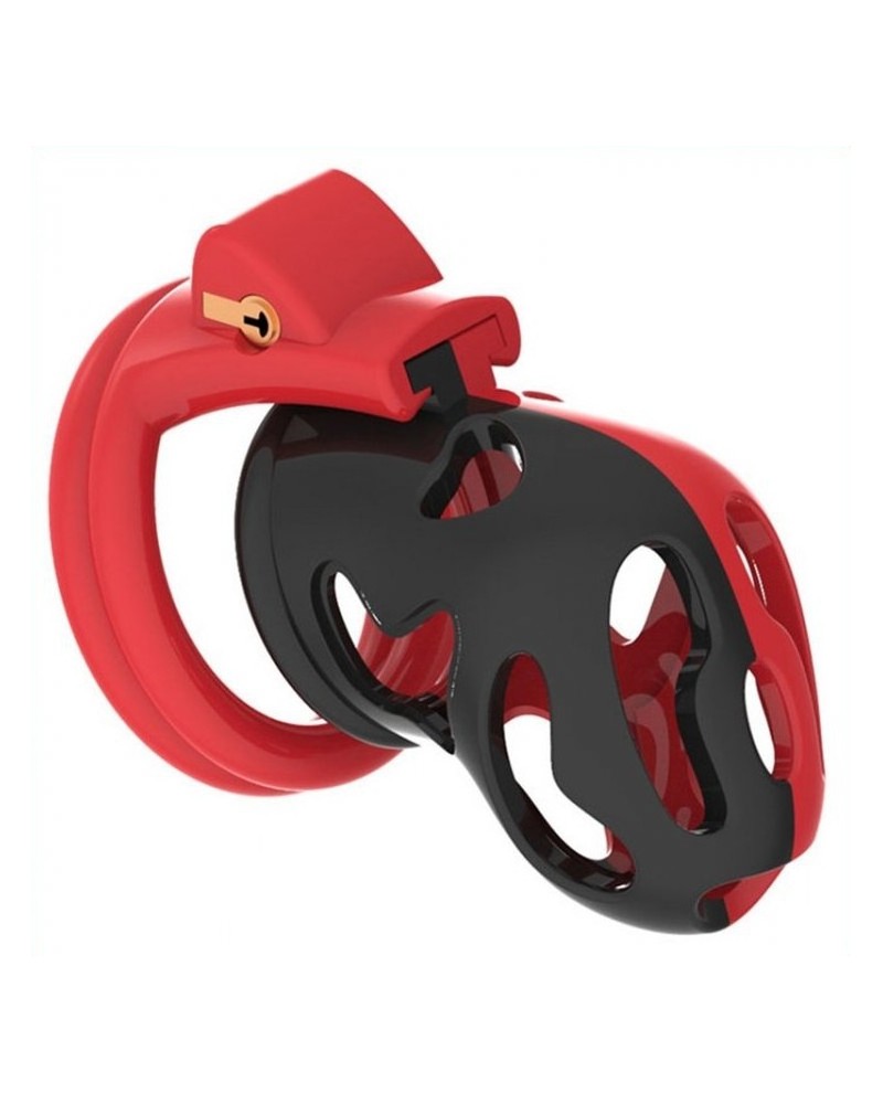 Cage de chasteté Dinoz 6.5 x 3cm Noir-Rouge disponible sur Pop and Fun