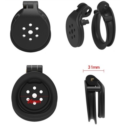 Cage de chasteté Flat Zone 2.5cm Noire