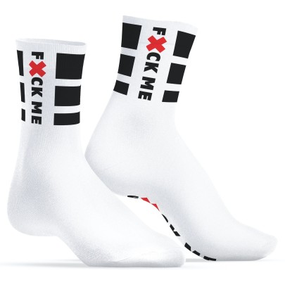Chaussettes blanches Fuck Me SneakXX disponible sur Pop and Fun