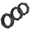 Lot de 3 Cockrings Silicone Heavy C-Ring Noirs disponible sur Pop and Fun