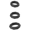 Lot de 3 Cockrings Silicone Heavy C-Ring Noirs Lot de 3 Cockrings Silicone Heavy C-Ring Noirs