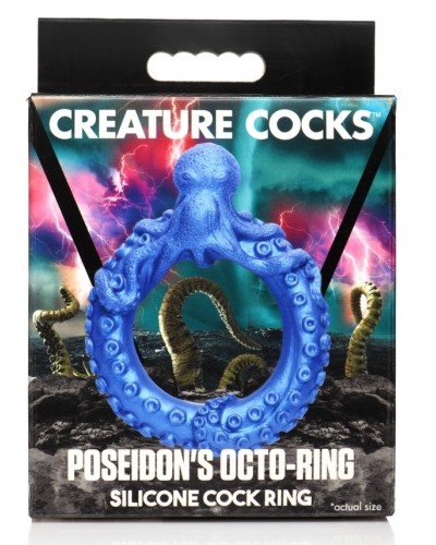 Cockring Poseidon's Octo-ring Bleu disponible sur Pop and Fun