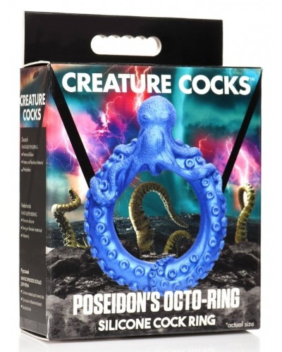 Cockring Poseidon's Octo-ring Bleu disponible sur Pop and Fun