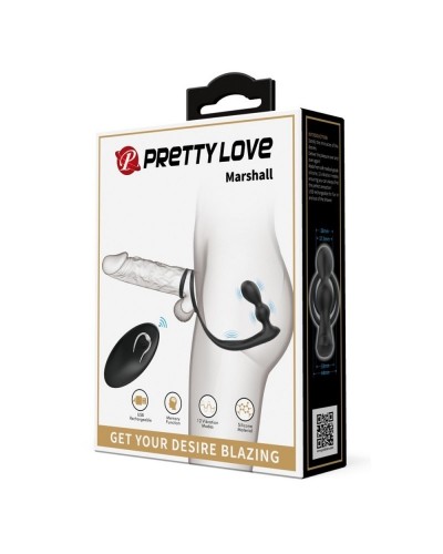 Cockring Plug Marshall Pretty Love 7.5 x 2.7 cm Noir disponible sur Pop and Fun