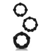 Lot de 3 mini cockrings souples Beaded Set Noirs disponible sur Pop and Fun