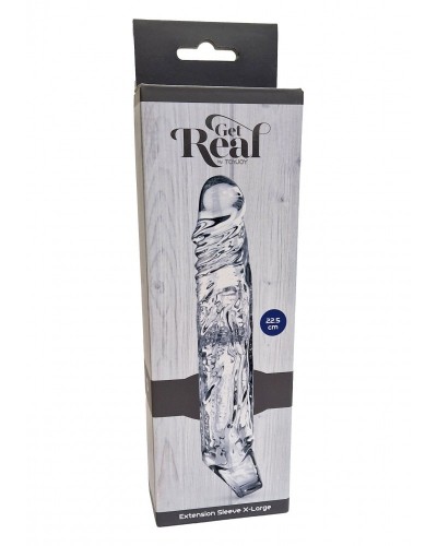 Gaine de pénis transparente Get Real XL 20 x 4cm disponible sur Pop and Fun