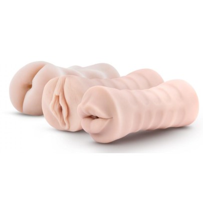 Lot 3 Masturbateurs réalistes vibrants ADRIANA Anus Vagin Bouche disponible sur Pop and Fun