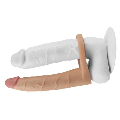 Double gode Cockring - 15.5 x 2.9 cm Flesh disponible sur Pop and Fun