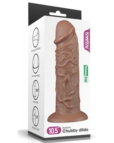 Gode Chubby Dildo 23 x 6.5 cm Marron disponible sur Pop and Fun