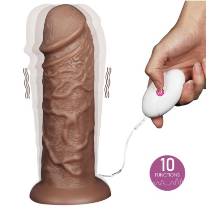 Gode vibrant Chubby Dildo 23 x 6.5 cm Marron disponible sur Pop and Fun
