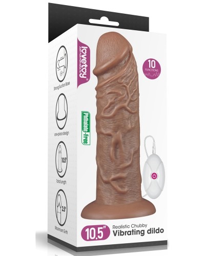 Gode vibrant Chubby Dildo 23 x 6.5 cm Marron disponible sur Pop and Fun