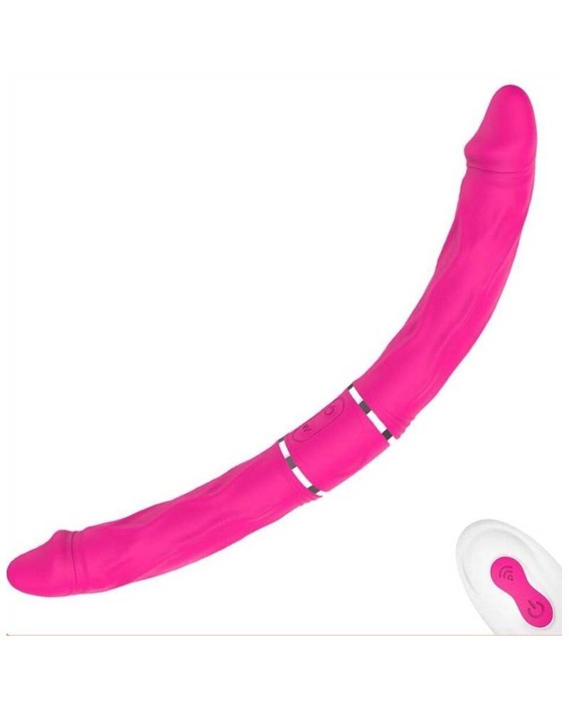 Double Gode Vibrant Pyrios Rose 35 x 3.5cm disponible sur Pop and Fun