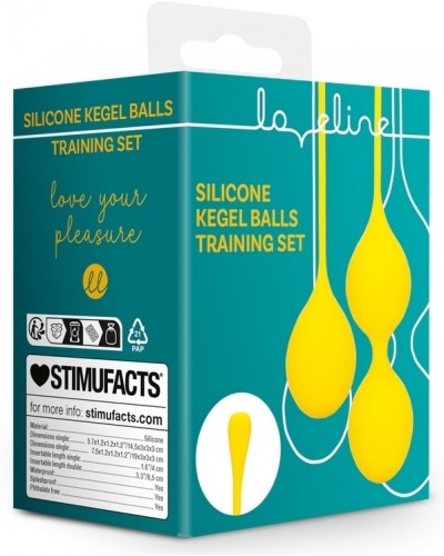 Boules de Kegel en silicone Balls Training Jaunes disponible sur Pop and Fun