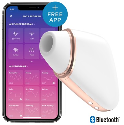 Stimulateur de clitoris connecté Love Triangle Satisfyer Blanc disponible sur Pop and Fun
