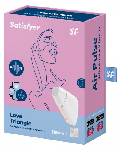 Stimulateur de clitoris connecté Love Triangle Satisfyer Blanc disponible sur Pop and Fun