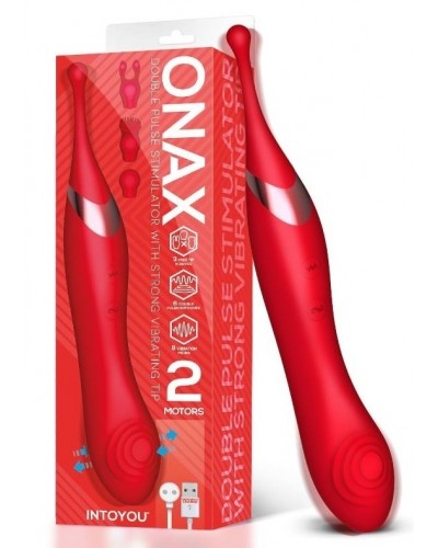 Stimulateur de clitoris Onax Double Pulse Rouge disponible sur Pop and Fun