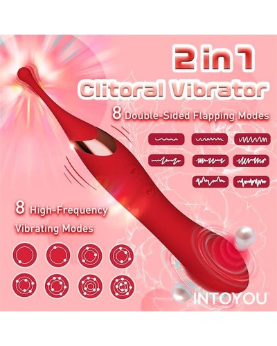 Stimulateur de clitoris Onax Double Pulse Rouge disponible sur Pop and Fun